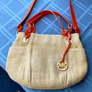 Michael Kors woven straw bag